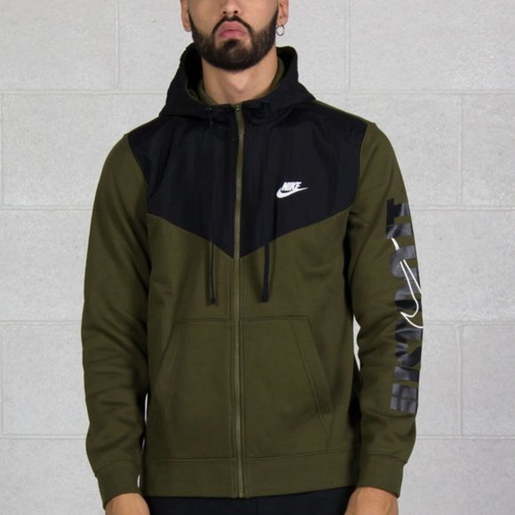 Nike Other - Full Zip Olive Green "Just Do It" Hoodie